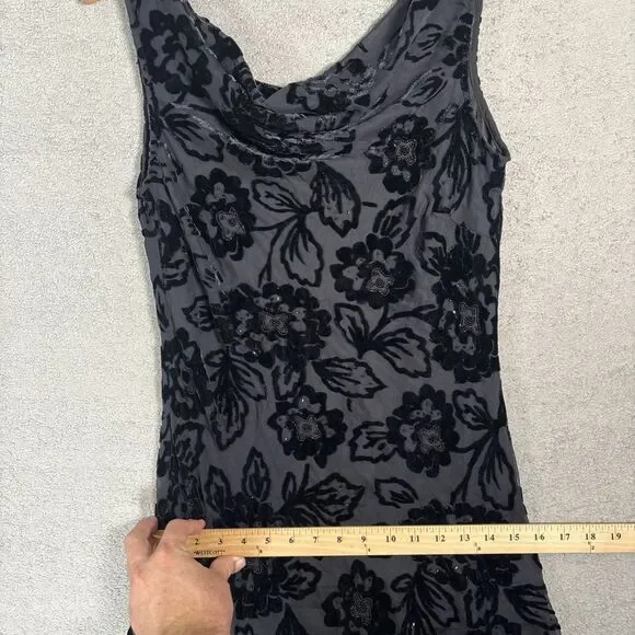 Eva Blue Size S Maxi Velvet Burnout Dress Whimsigoth Gothic Vamp Dark Fairy 90s - Picture 9 of 16